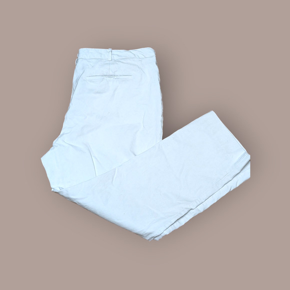 Worthington Plus Size 18 Womens White Ivory Slim Fit Trouser Dress Pants - Picture 2 of 5